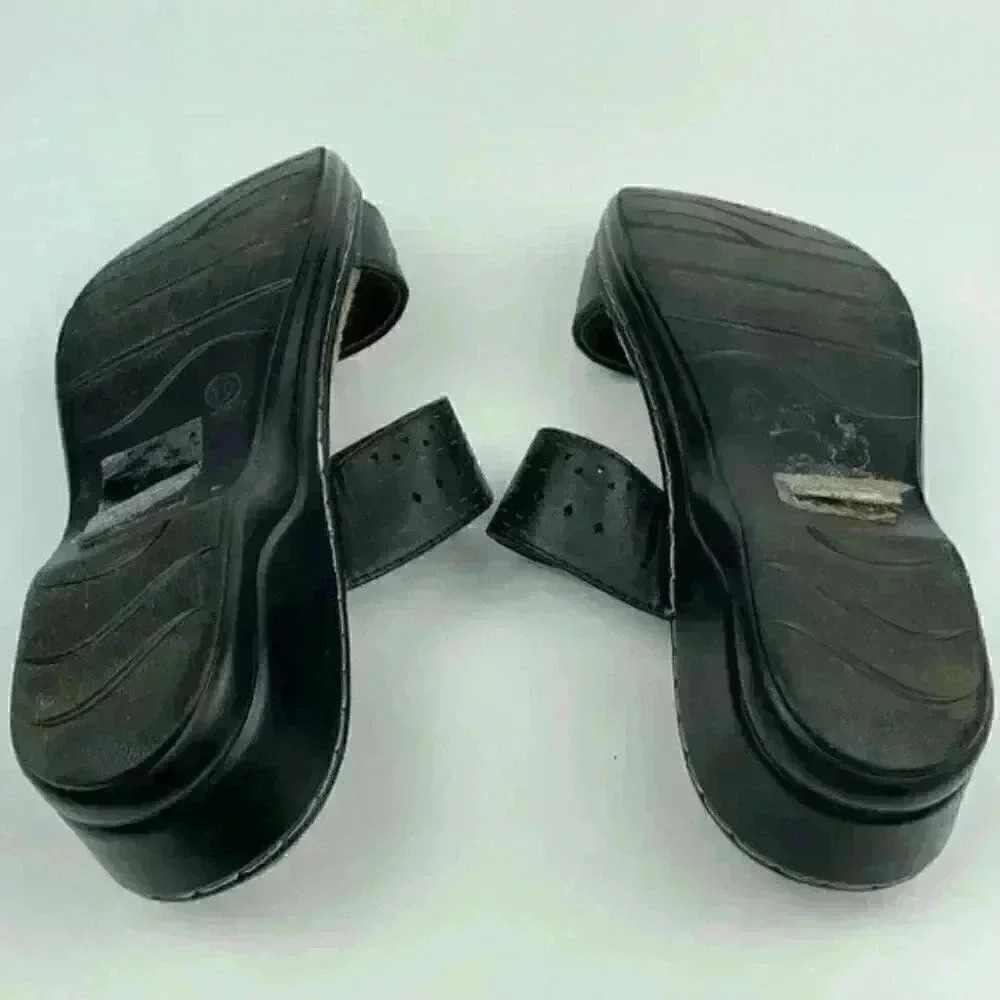 Pierre Dumas sandals size 10 black sticky strap - Picture 6 of 8